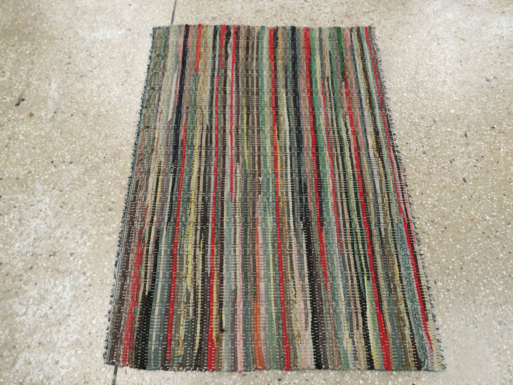 Vintage American Rag Rug, No.29675 - Gss