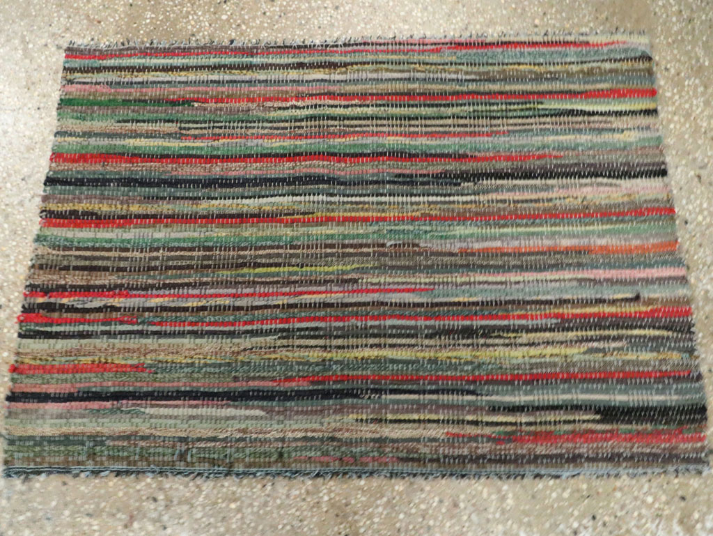 Vintage American Rag Rug, No.29675 - Gss