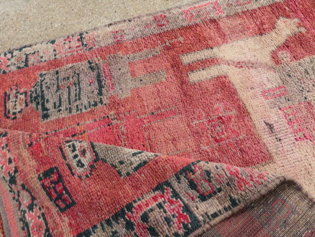 Vintage Turkish Anatolian Pictorial Runner, No.29676 - Gss