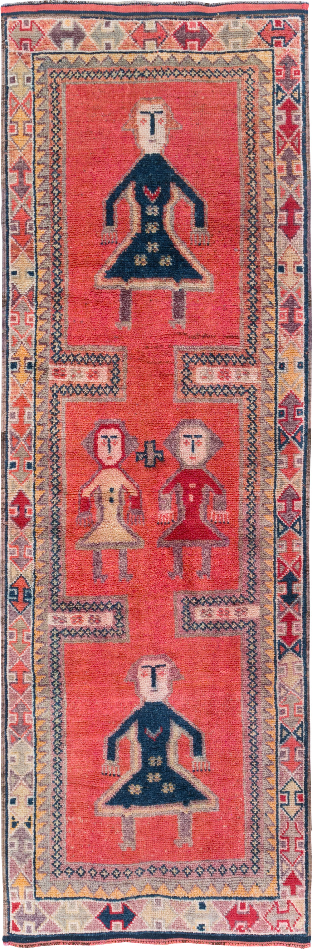 Vintage Turkish Anatolian Pictorial Runner, No.29677 - Gss