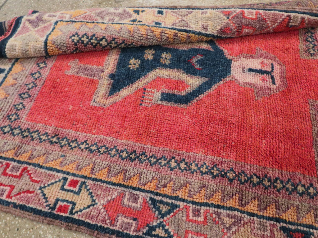 Vintage Turkish Anatolian Pictorial Runner, No.29677 - Gss