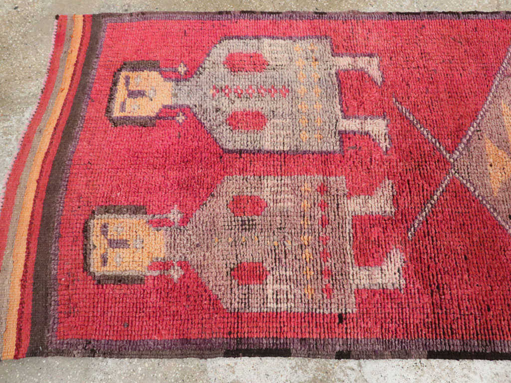 Vintage Turkish Anatolian Pictorial Runner, No.29678 - Gss