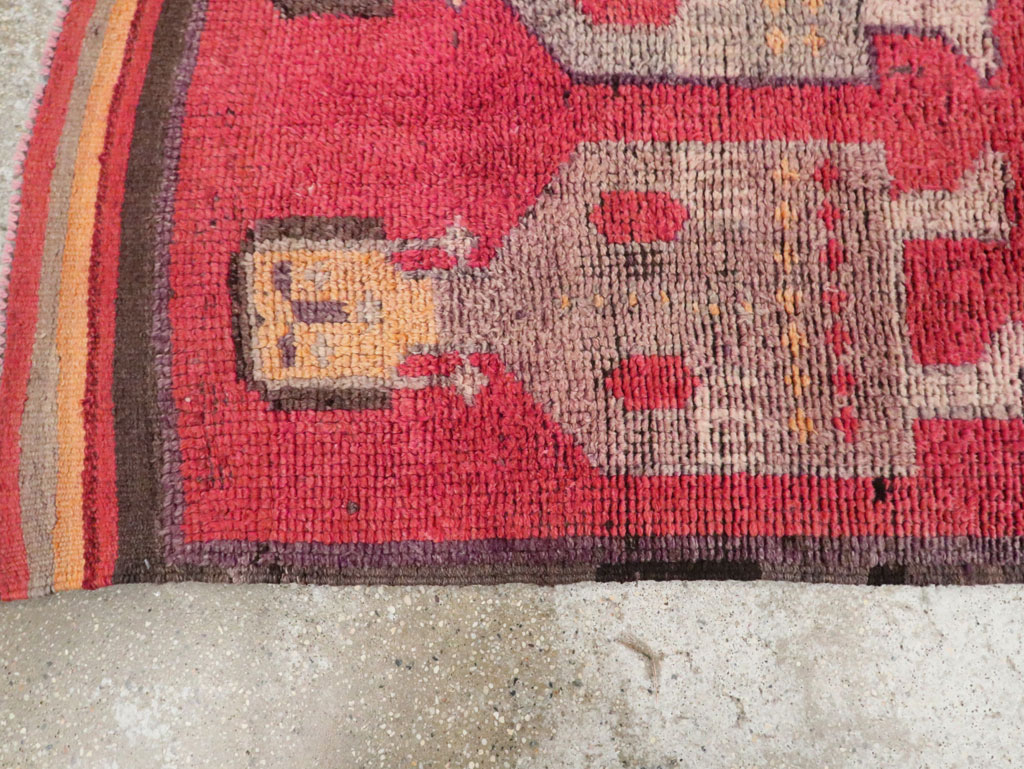 Vintage Turkish Anatolian Pictorial Runner, No.29678 - Gss