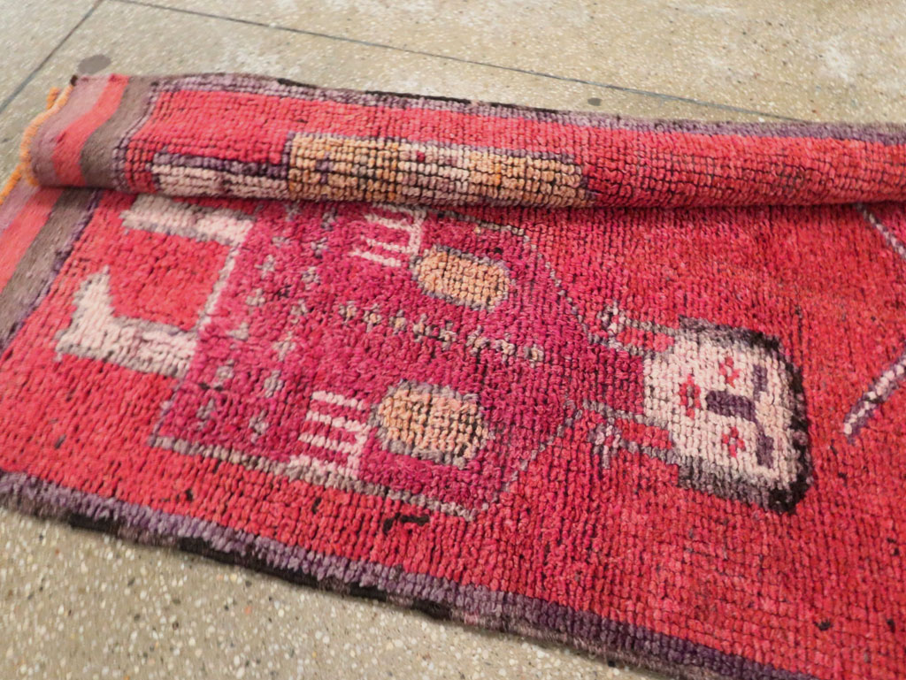 Vintage Turkish Anatolian Pictorial Runner, No.29678 - Gss