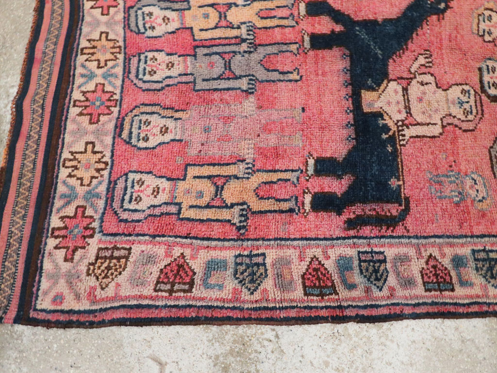 Vintage Turkish Anatolian Pictorial Runner, No.29679 - Gss