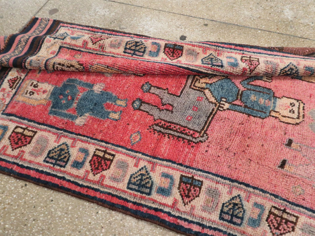 Vintage Turkish Anatolian Pictorial Runner, No.29679 - Gss