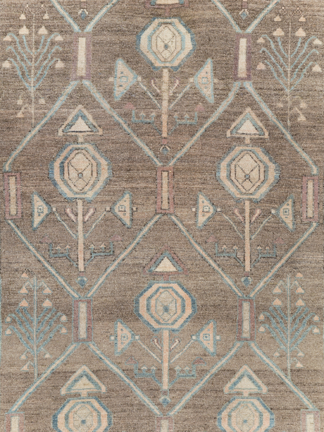 Vintage Persian Malayer Wide Gallery Runner, No.29680 - Gss