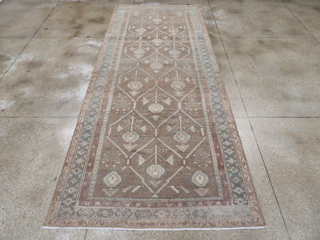 Vintage Persian Malayer Wide Gallery Runner, No.29680 - Gss