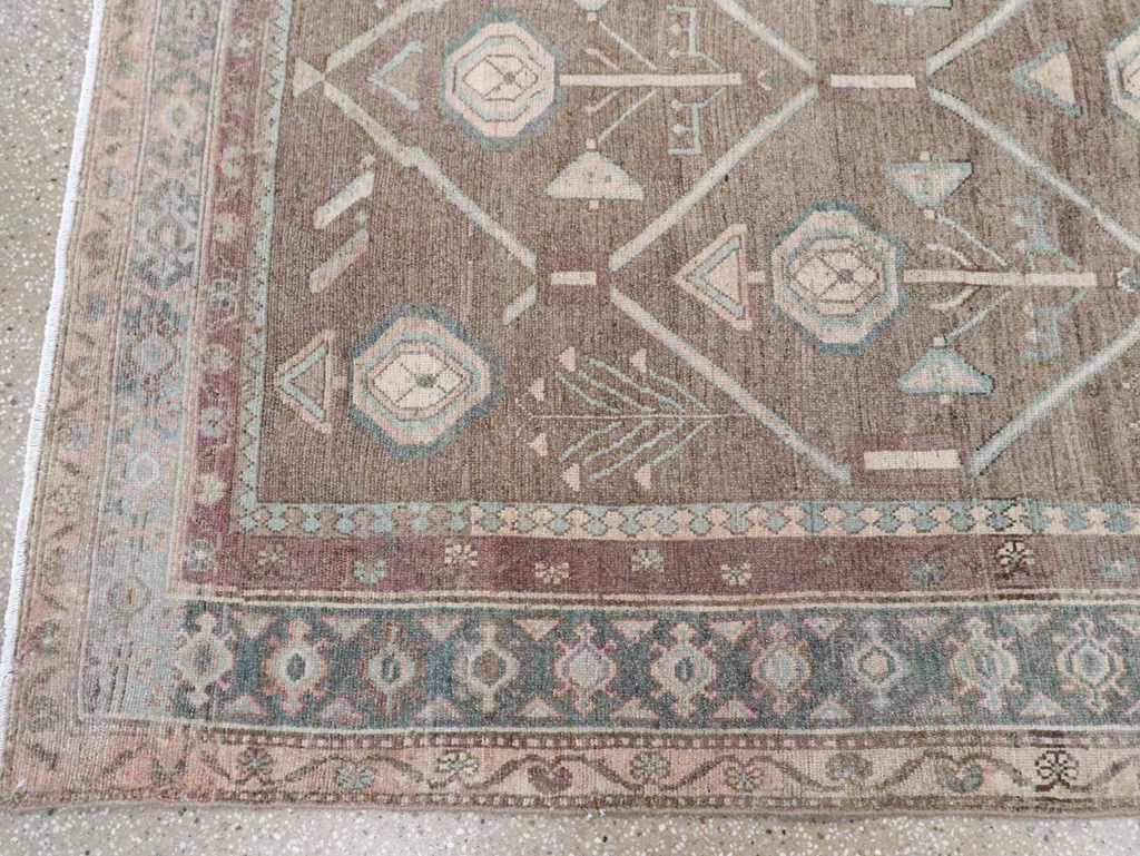 Vintage Persian Malayer Wide Gallery Runner, No.29680 - Gss