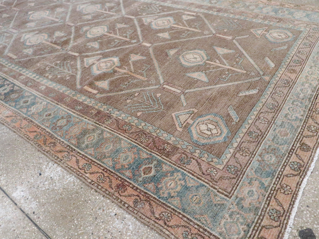 Vintage Persian Malayer Wide Gallery Runner, No.29680 - Gss