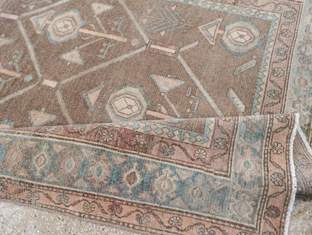 Vintage Persian Malayer Wide Gallery Runner, No.29680 - Gss