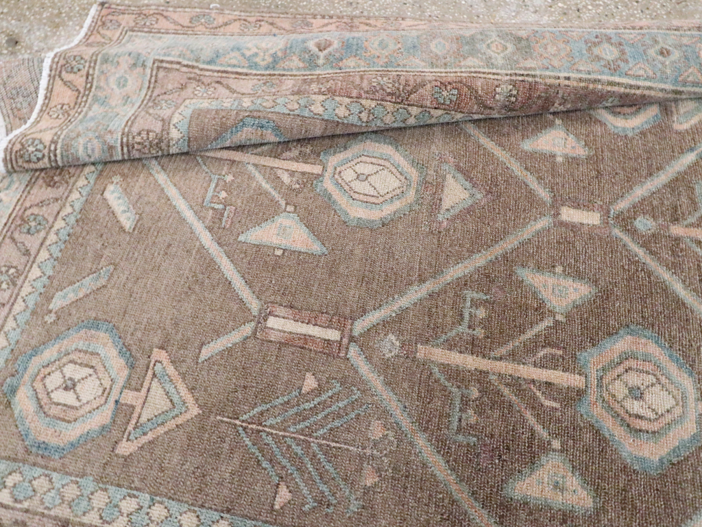 Vintage Persian Malayer Wide Gallery Runner, No.29680 - Gss