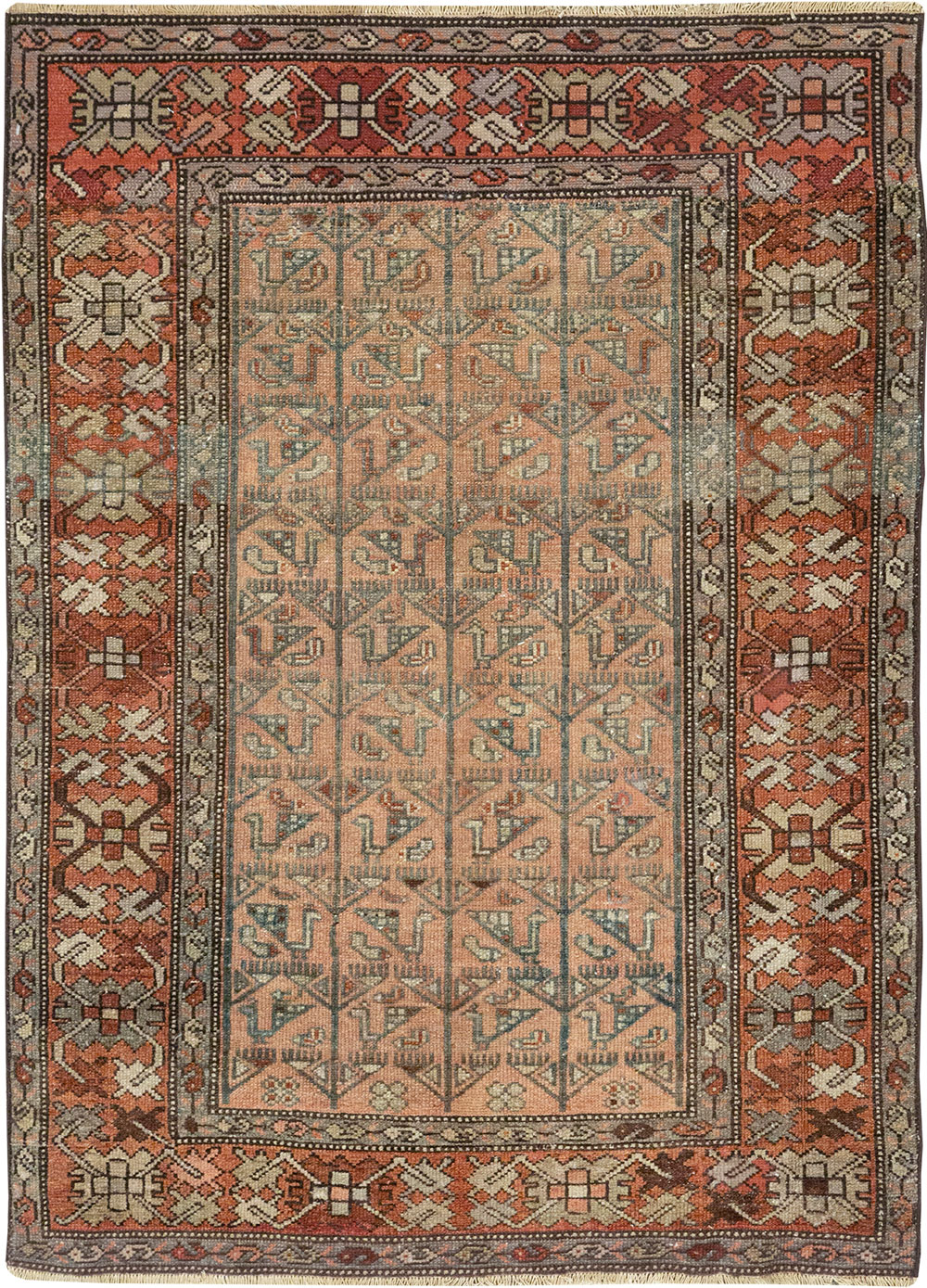 Antique Persian Malayer Throw Rug, No.29682 - Gss