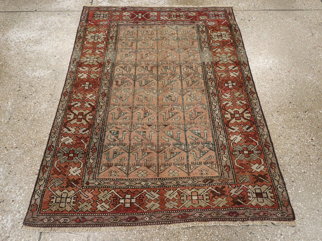 Antique Persian Malayer Throw Rug, No.29682 - Gss