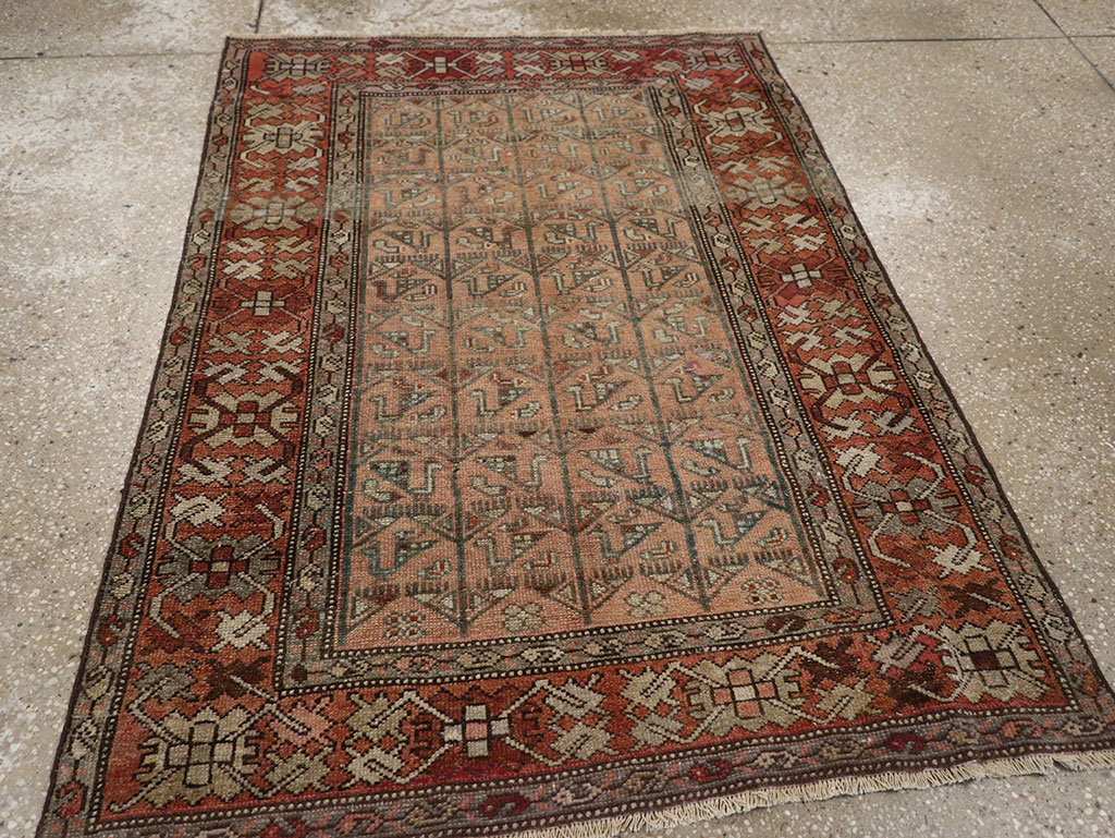 Antique Persian Malayer Throw Rug, No.29682 - Gss