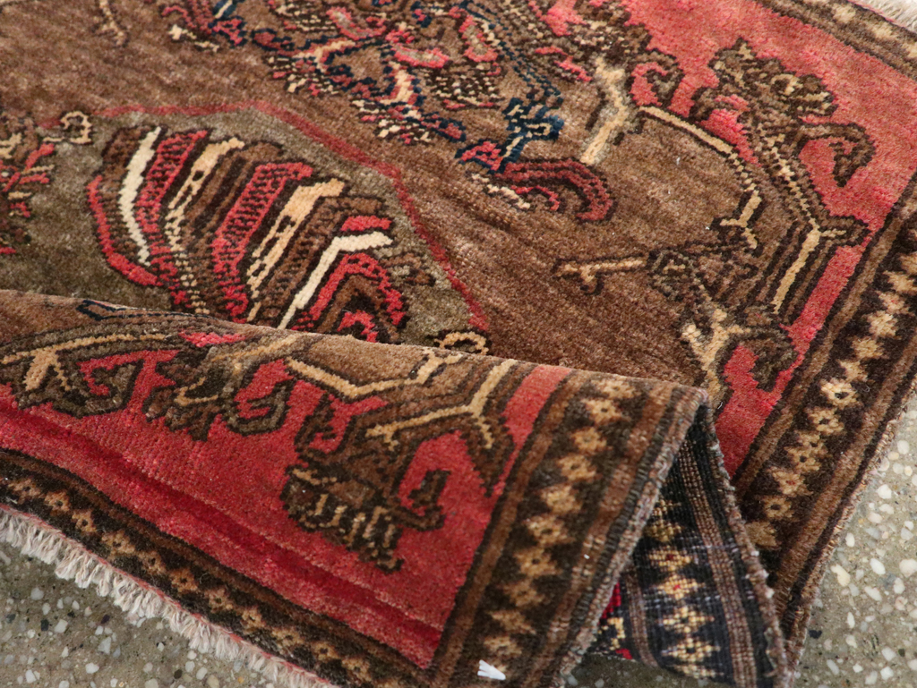 Antique Persian Malayer Pictorial Throw Rug, No.29687 - Gss