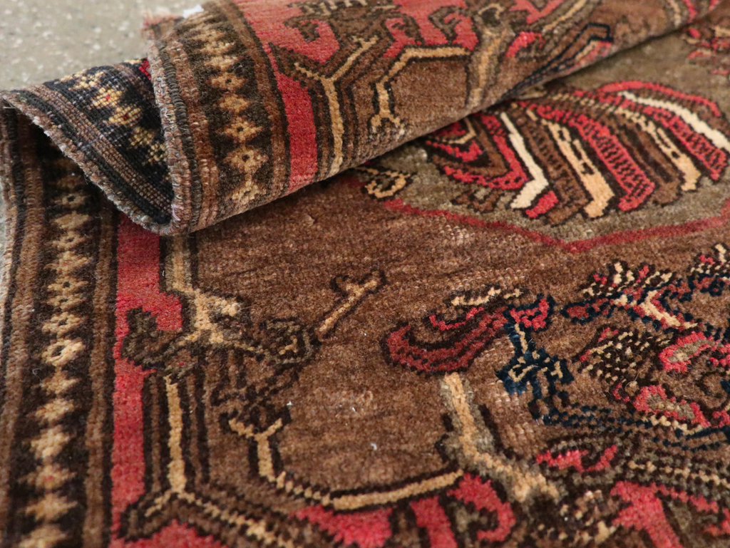 Antique Persian Malayer Pictorial Throw Rug, No.29687 - Gss