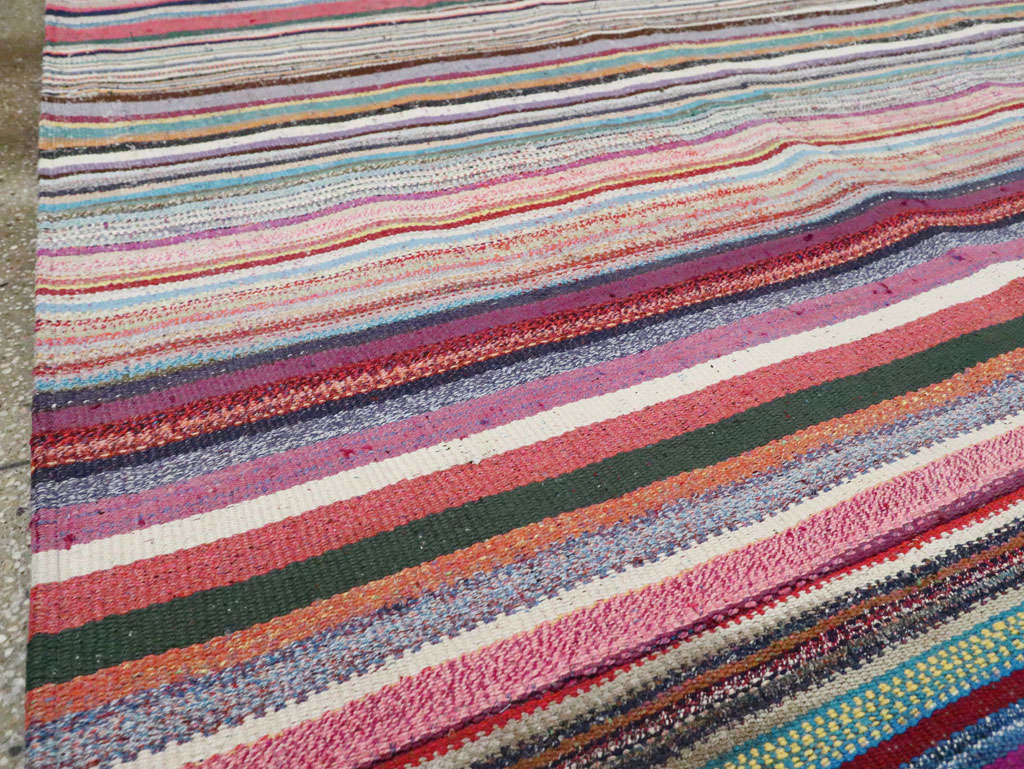 Contemporary Turkish Flatweave Kilim Large Room Size Carpet, No.29690 - Gss