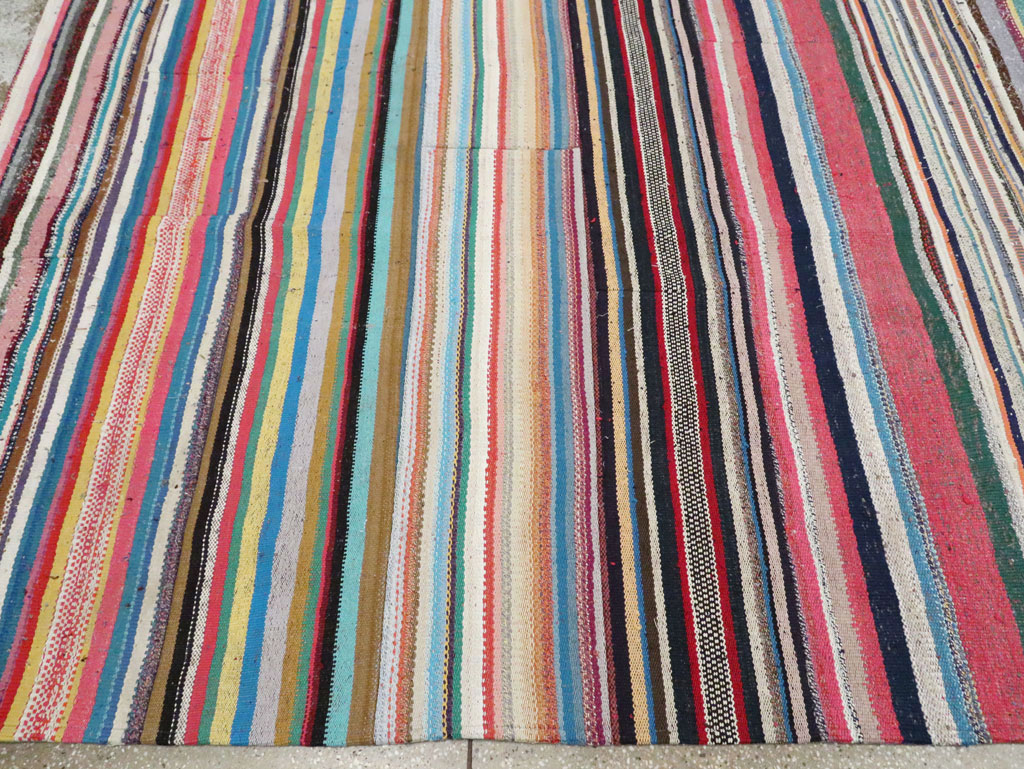 Contemporary Turkish Flatweave Kilim Large Room Size Carpet, No.29690 - Gss