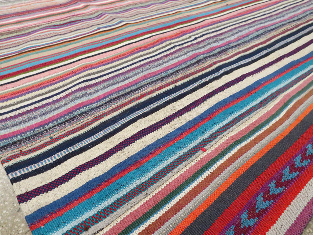 Contemporary Turkish Flatweave Kilim Large Room Size Carpet, No.29690 - Gss