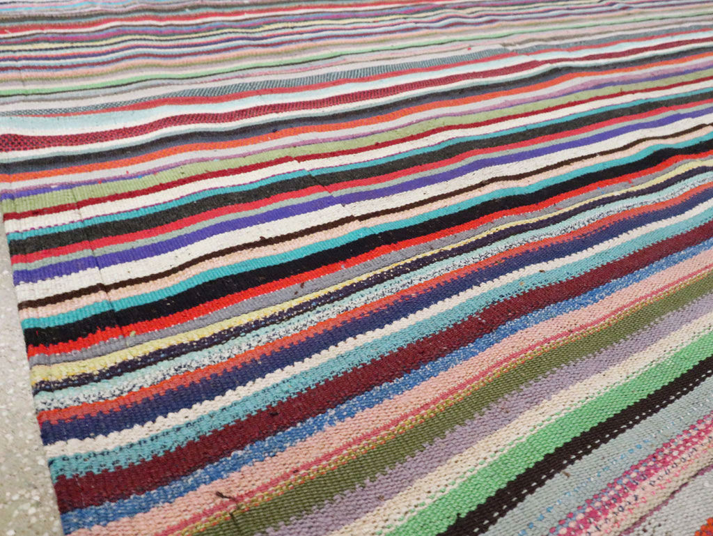 Contemporary Colorful Turkish Flat-Weave Kilim, No.29692 - Gss