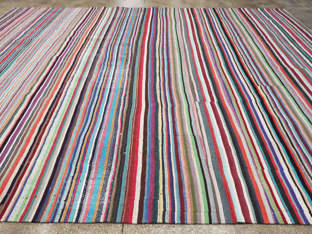Contemporary Colorful Turkish Flat-Weave Kilim, No.29692 - Gss