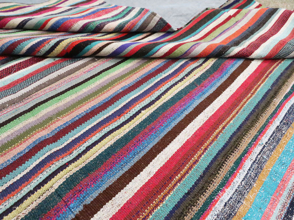 Contemporary Colorful Turkish Flat-Weave Kilim, No.29692 - Gss