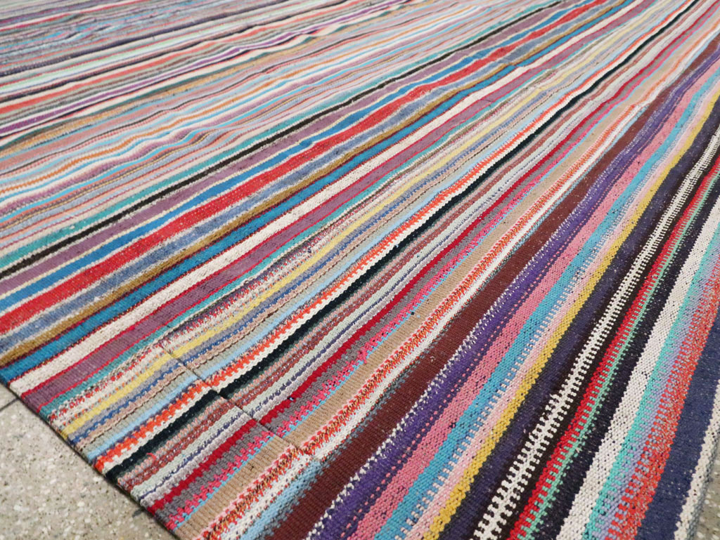 Contemporary Colorful Turkish Flat-Weave Kilim, No.29692 - Gss