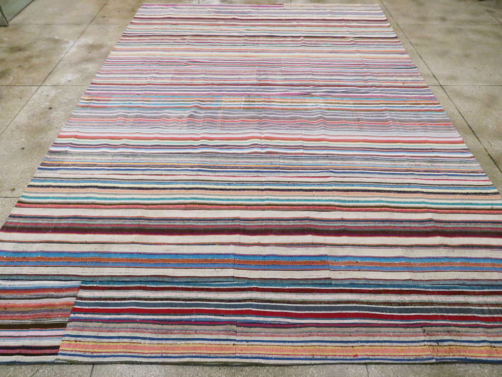 Contemporary Turkish Flatweave Oversize Carpet, No.29694 - Gss