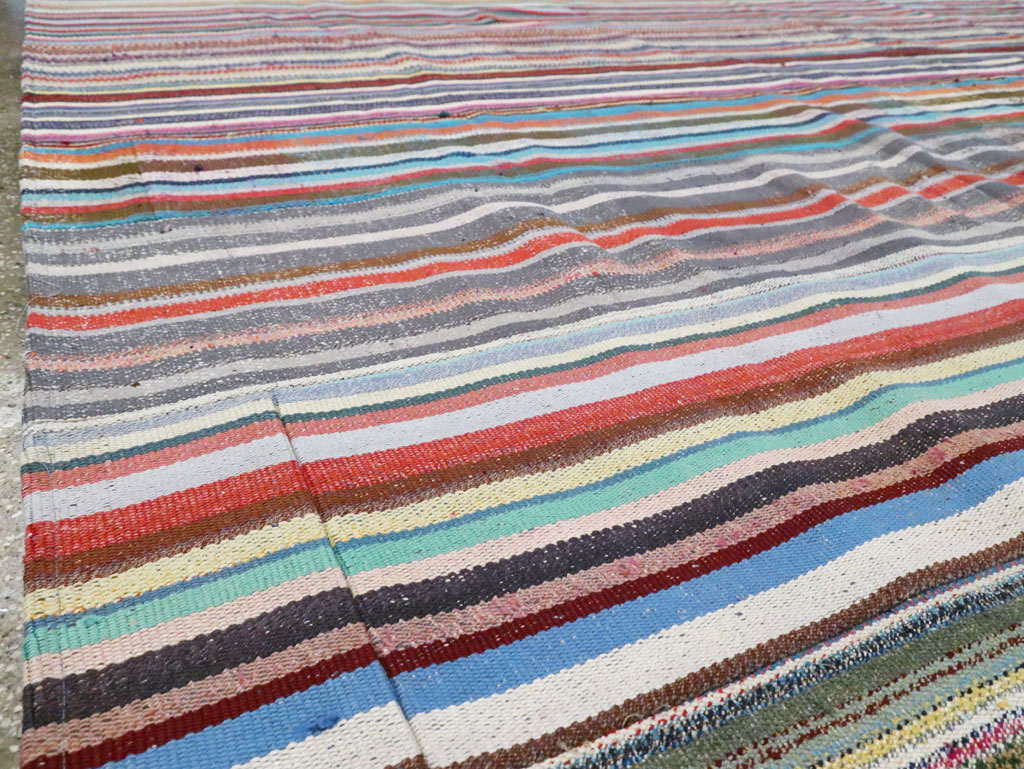 Contemporary Turkish Flatweave Oversize Carpet, No.29694 - Gss