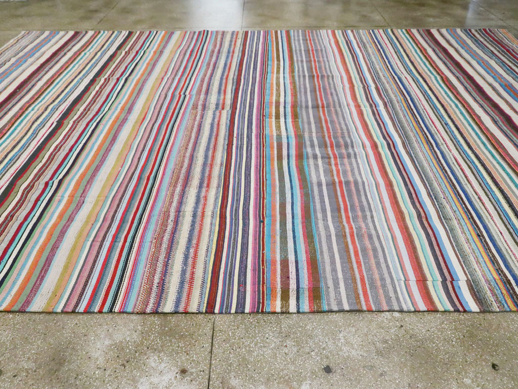 Contemporary Turkish Flatweave Oversize Carpet, No.29694 - Gss