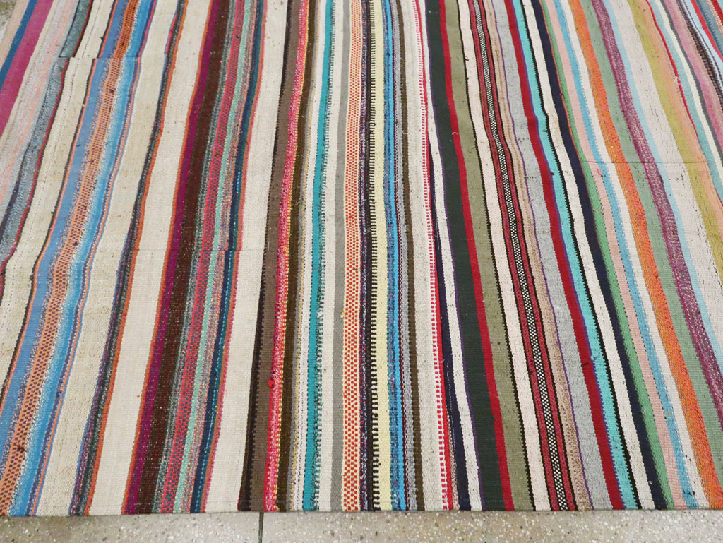 Contemporary Turkish Flatweave Oversize Carpet, No.29694 - Gss