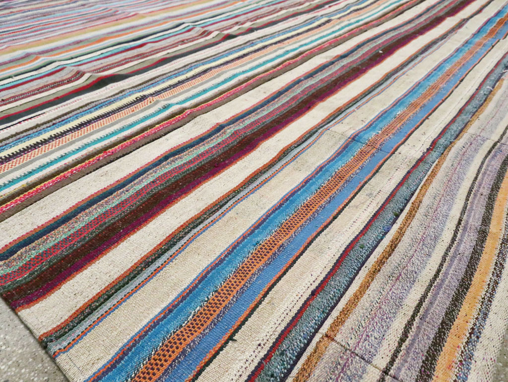 Contemporary Turkish Flatweave Oversize Carpet, No.29694 - Gss