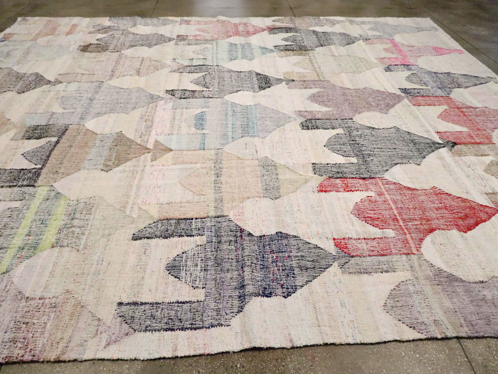 Turkish Contemporary Flatweave Kilim Large Room Size Carpet, No.29696 - Gss