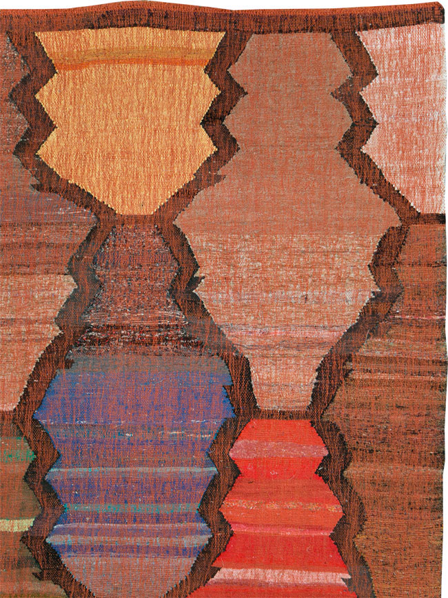 Contemporary Turkish Flatweave Kilim Room Size Carpet, No.29697 - Gss