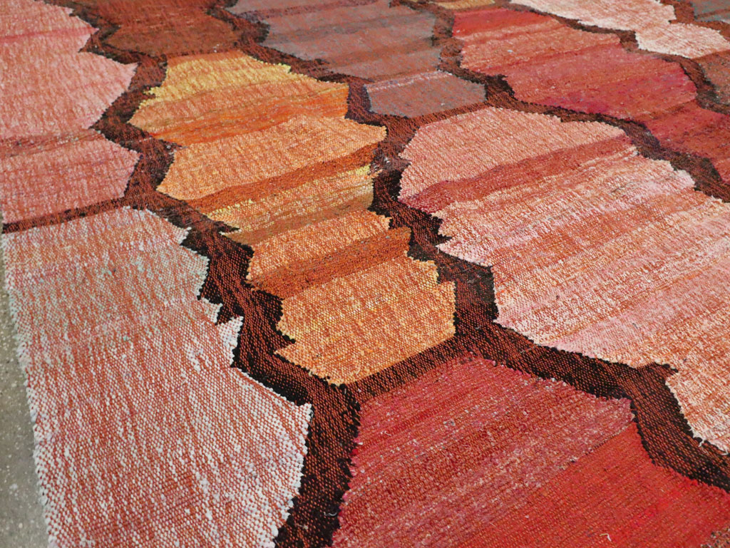 Contemporary Turkish Flatweave Kilim Room Size Carpet, No.29697 - Gss