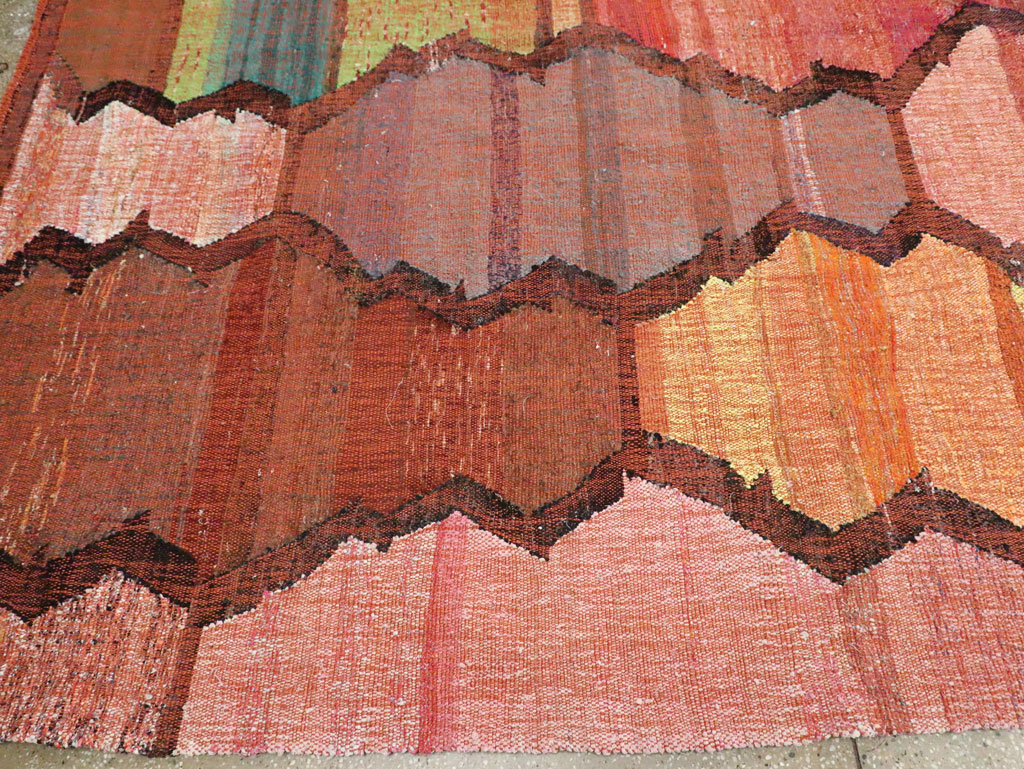 Contemporary Turkish Flatweave Kilim Room Size Carpet, No.29697 - Gss