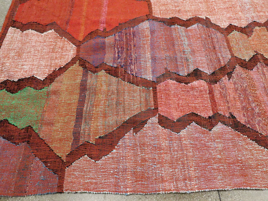 Contemporary Turkish Flatweave Kilim Room Size Carpet, No.29697 - Gss