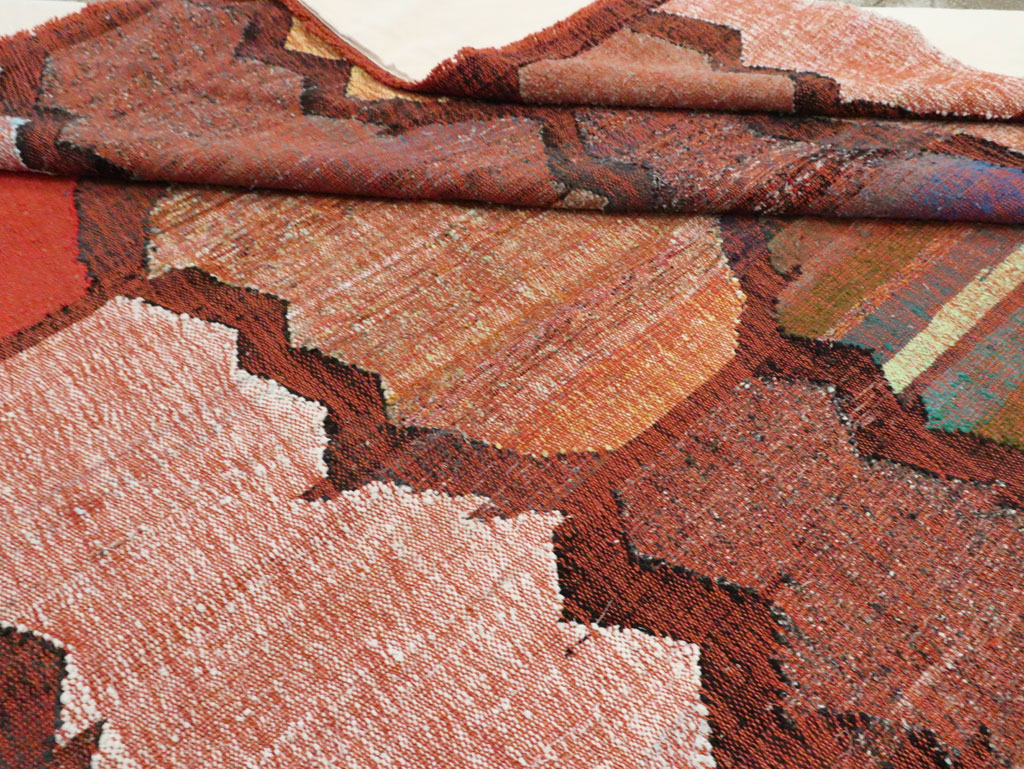 Contemporary Turkish Flatweave Kilim Room Size Carpet, No.29697 - Gss