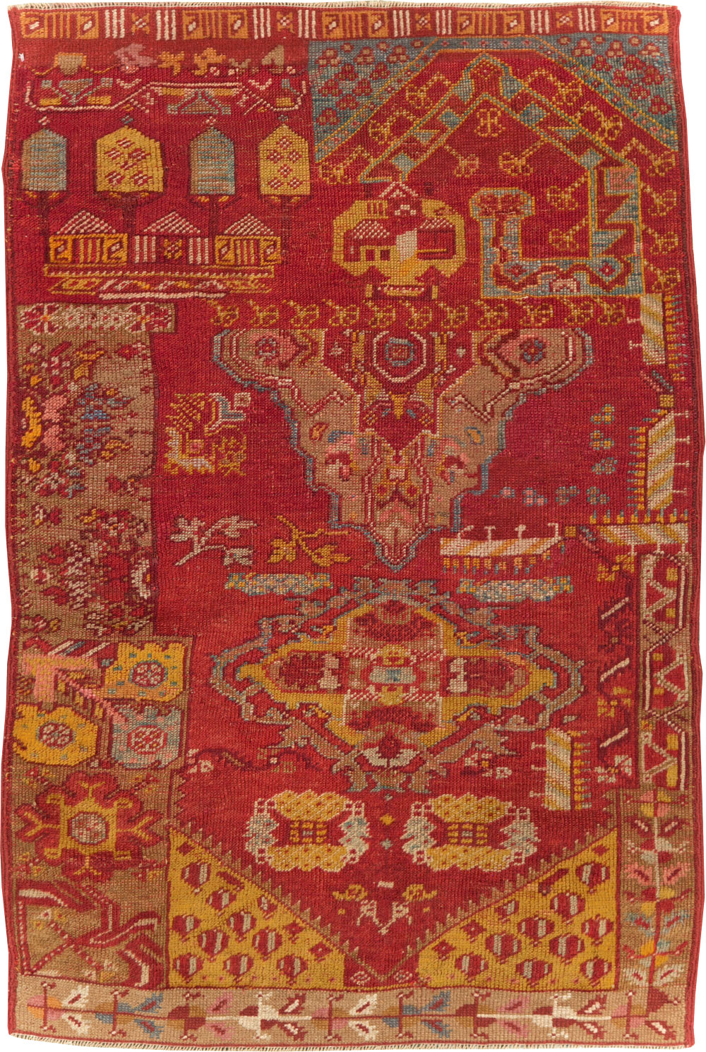 Antique Turkish Anatolian Wagireh Rug, No.29704 - Gss