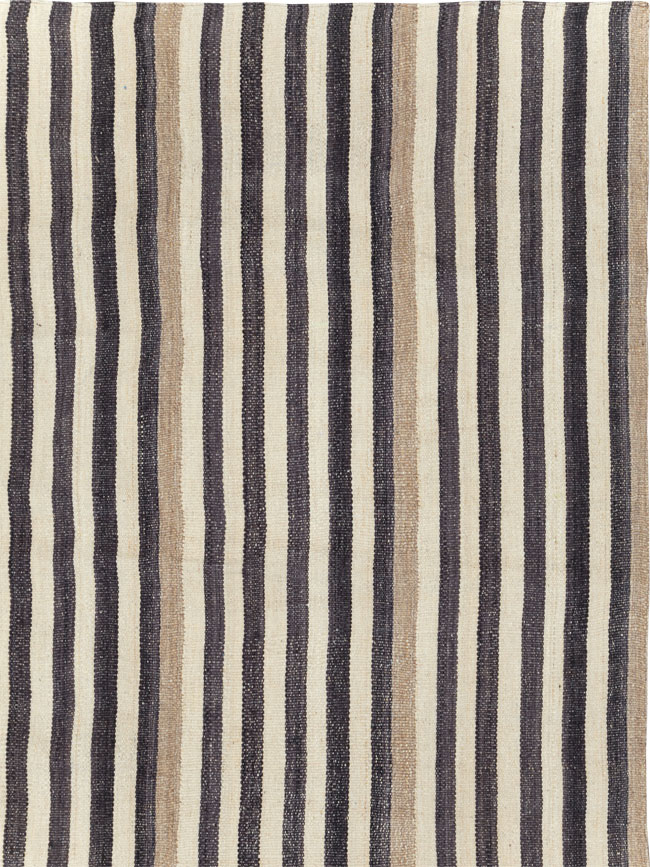 Modern Persian Flatweave Kilim Room Size Carpet, No.29722 - Gss