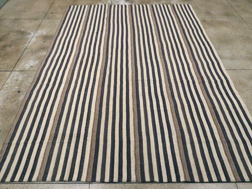 Modern Turkish Flatweave Kilim Room Size Carpet, No.29727 - Gss