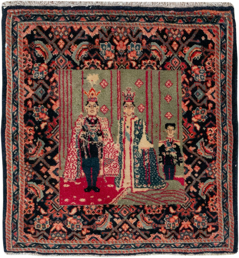 Antique Persian Sarouk Pictorial Rug, No.29734 - Gss