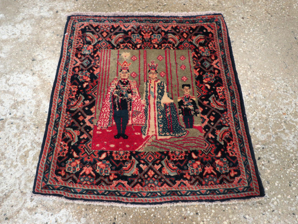 Antique Persian Sarouk Pictorial Rug, No.29734 - Gss