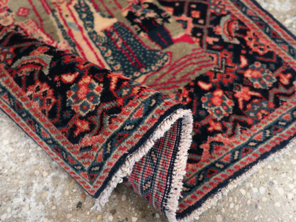 Antique Persian Sarouk Pictorial Rug, No.29734 - Gss