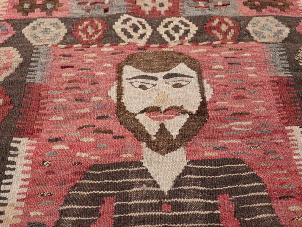 Vintage Turkish Pictorial Flatweave Kilim, No.29735 - Gss