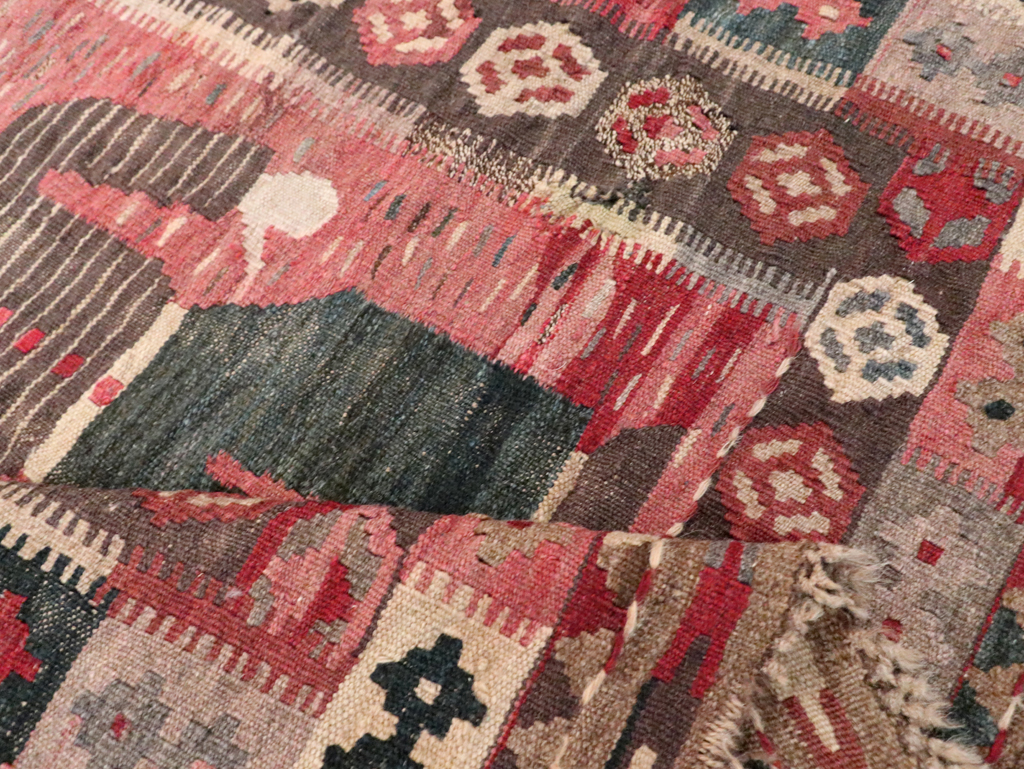 Vintage Turkish Pictorial Flatweave Kilim, No.29735 - Gss