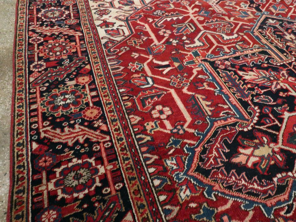 Vintage Persian Heriz Room Size Carpet, No.29742 - Gss