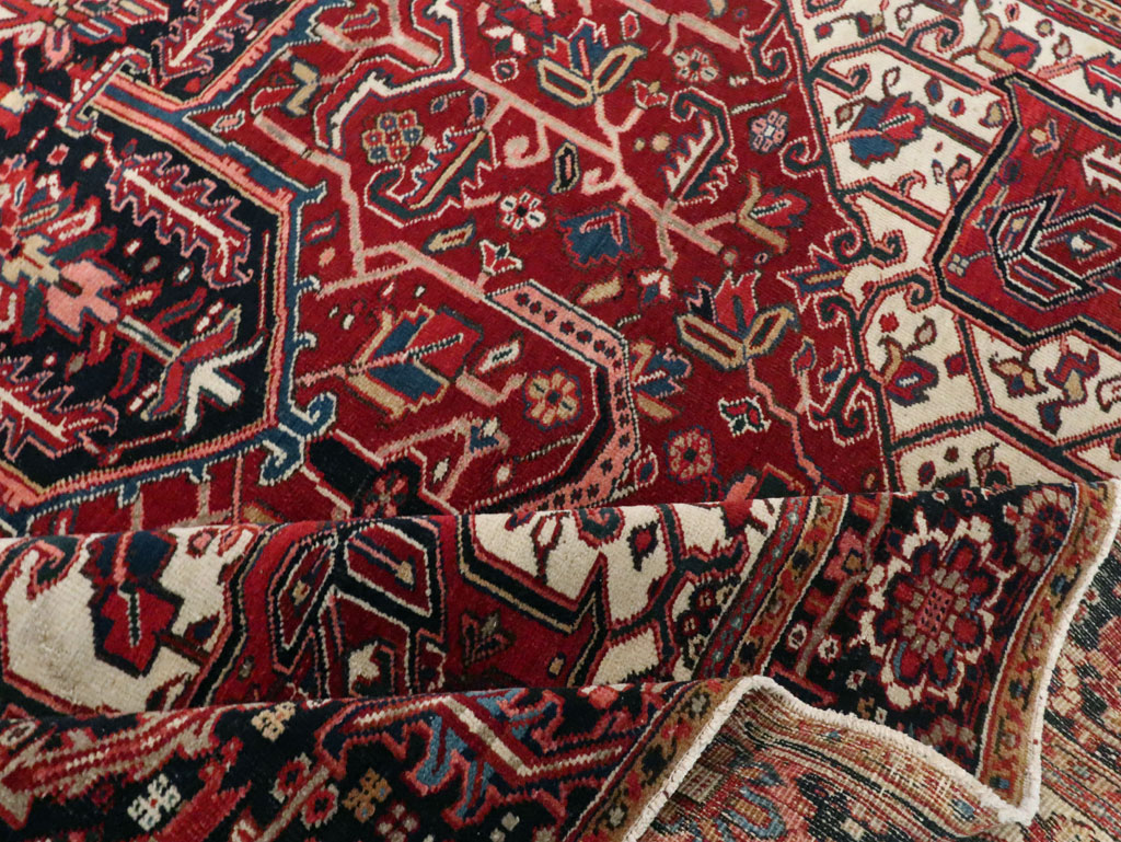 Vintage Persian Heriz Room Size Carpet, No.29742 - Gss