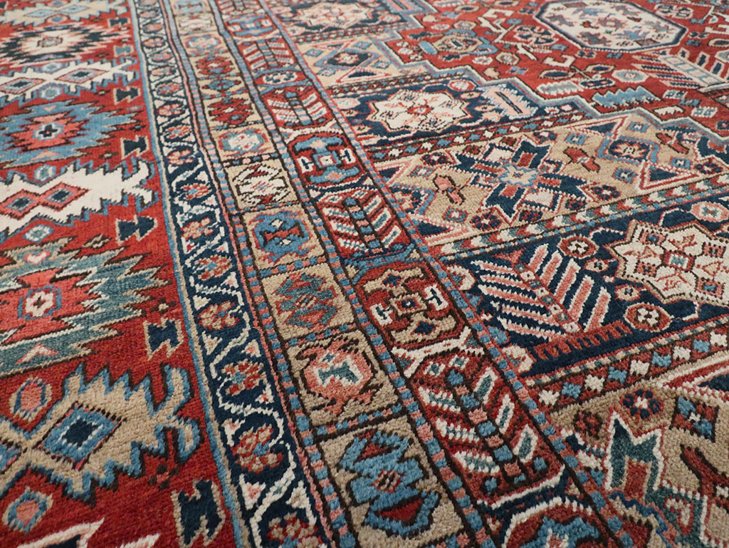 Antique Persian Heriz Room Size Carpet, No.29743 - Gss